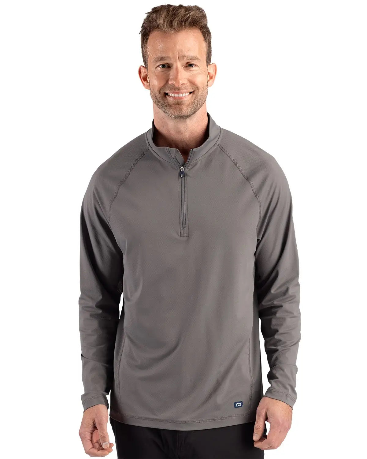 Cutter & Buck Mck01364 Prospect Recycled Mens Quarter Zip - Elemental Gray