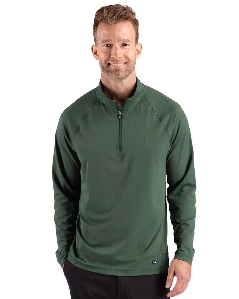 Cutter & Buck Mck01364 Prospect Recycled Mens Quarter Zip - Hunter
