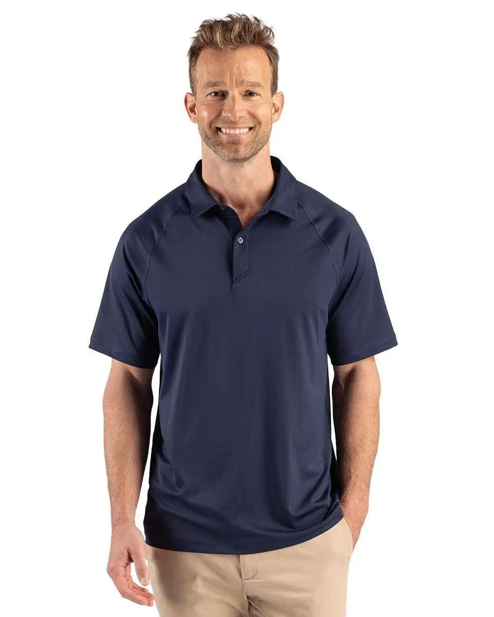 Cutter & Buck Mck01367 Prospect Epic Confidence Recycled Textured Stretch Mens Sport Polo - Navy Blue