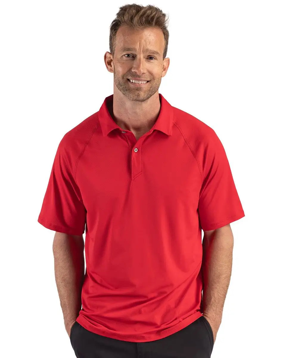 Cutter & Buck Mck01367 Prospect Epic Confidence Recycled Textured Stretch Mens Sport Polo - Red