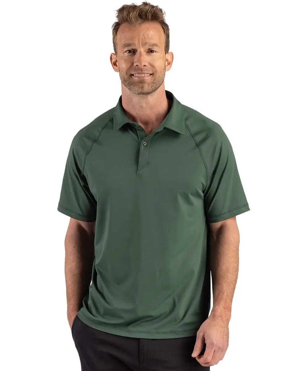 Cutter & Buck Mck01367 Prospect Epic Confidence Recycled Textured Stretch Mens Sport Polo - Hunter