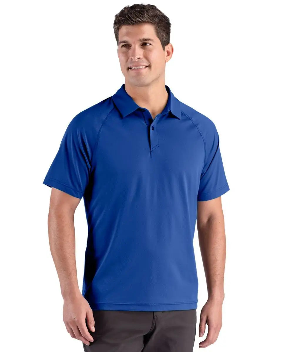 Cutter & Buck Mck01367 Prospect Epic Confidence Recycled Textured Stretch Mens Sport Polo - Tour Blue