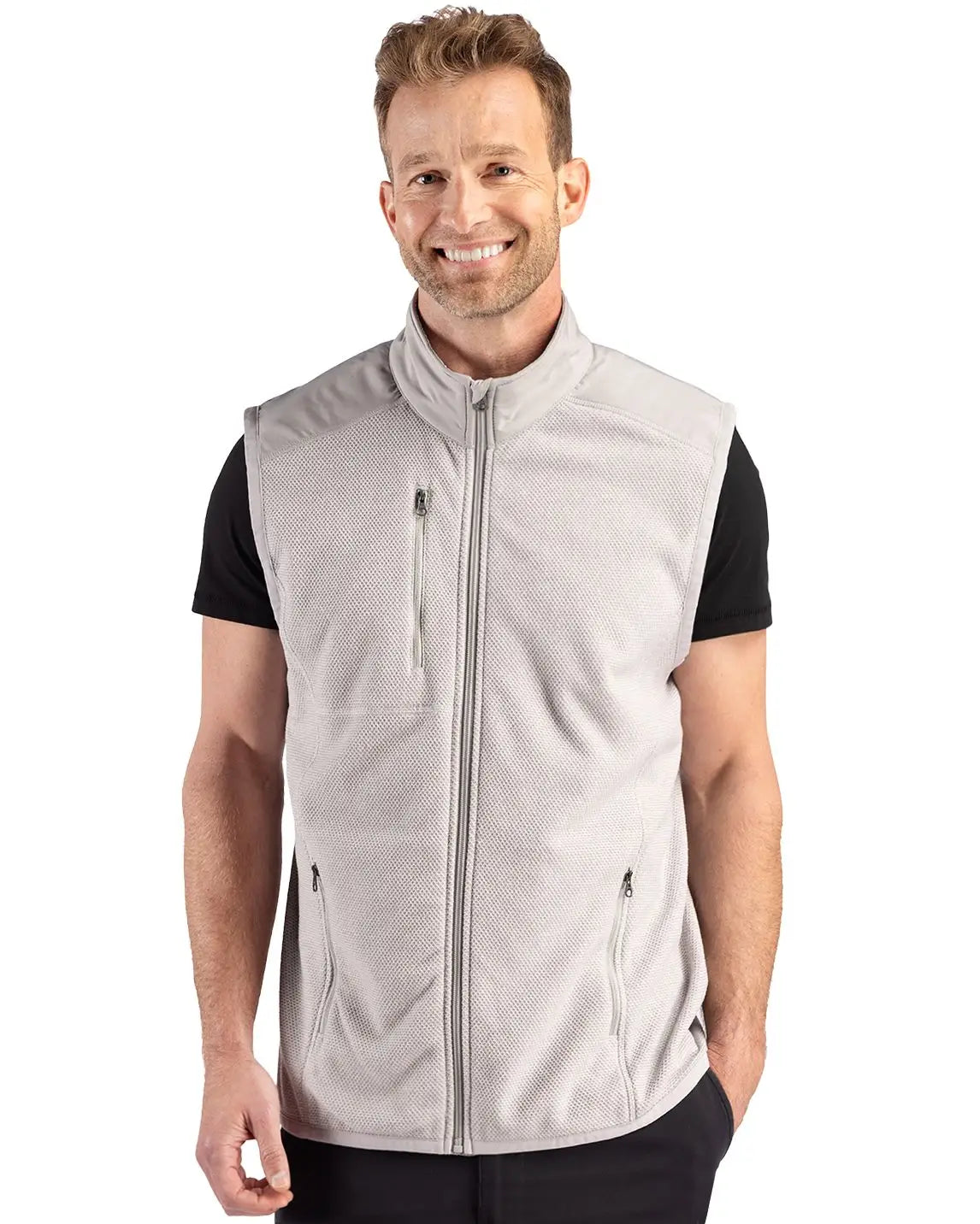 Cutter & Buck Mck01372 Hunts Point Epic Comfort Recycled Mens Fleece Vest - Polished
