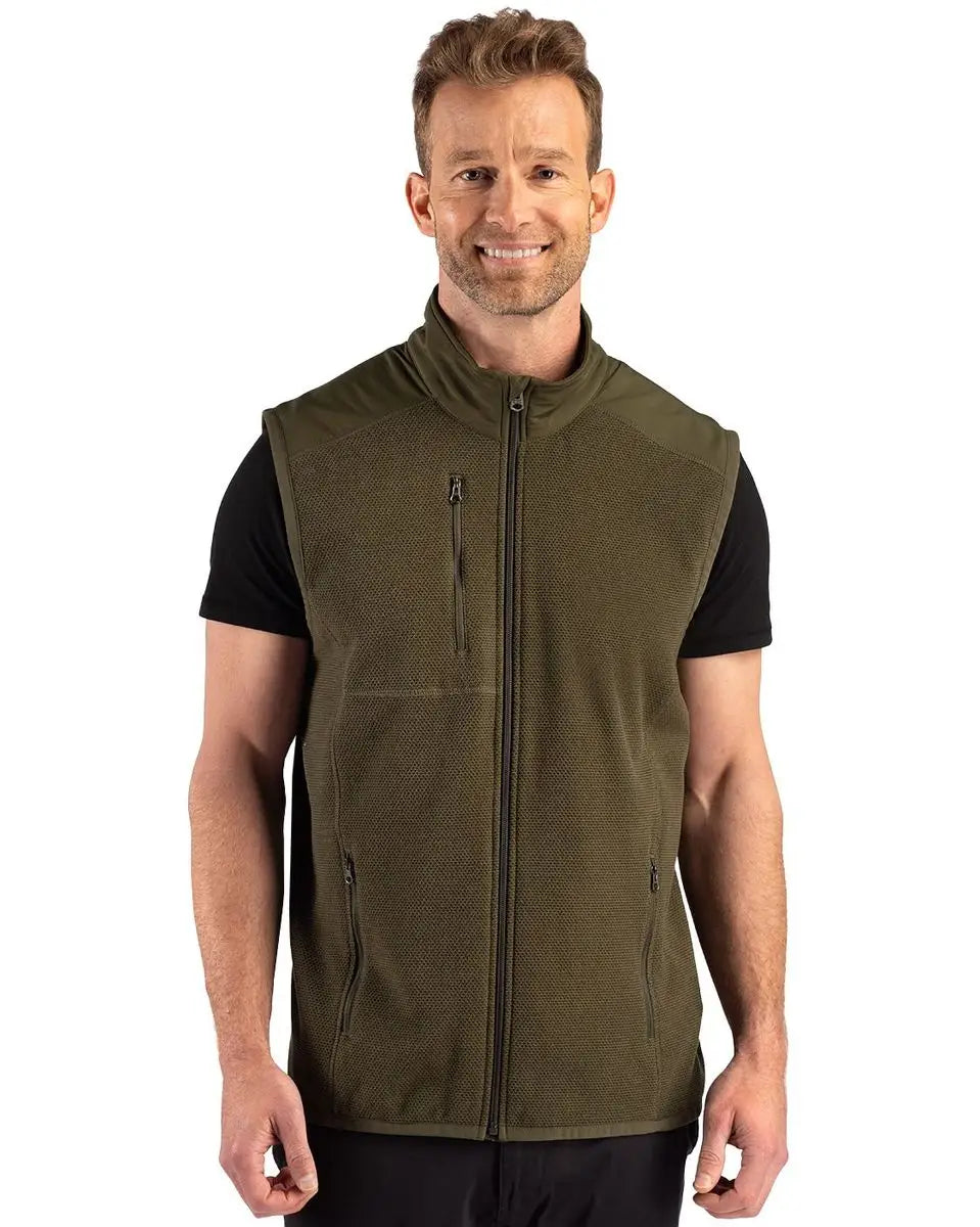 Cutter & Buck Mck01372 Hunts Point Epic Comfort Recycled Mens Fleece Vest - Poplar