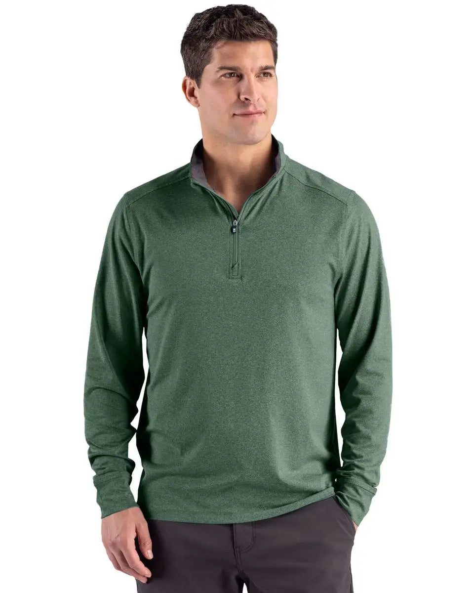 Cutter & Buck Mck01373 Forge Epic Confidence Recycled Mens Quarter Zip - Dark Hunter Heather