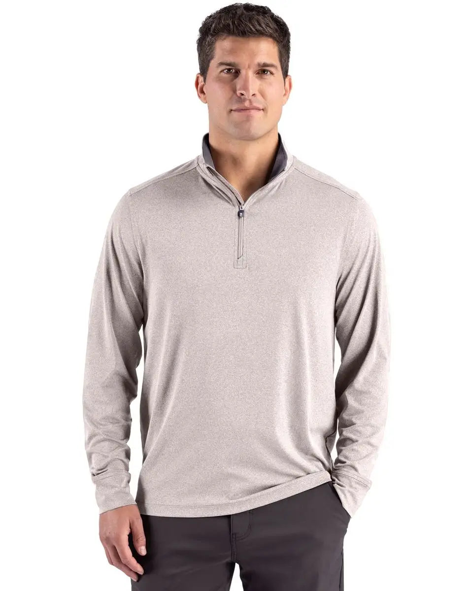 Cutter & Buck Mck01373 Forge Epic Confidence Recycled Mens Quarter Zip - Polished Heather