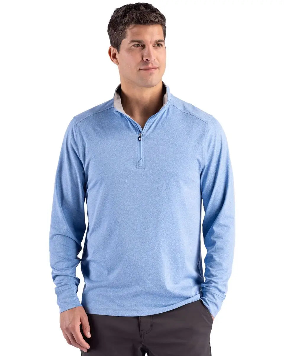 Cutter & Buck Mck01373 Forge Epic Confidence Recycled Mens Quarter Zip - Dark Atlas Heather