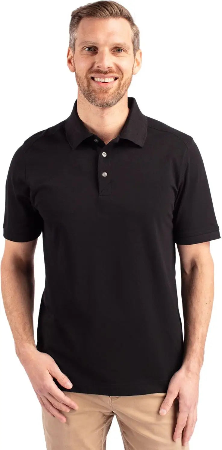 Cutter & Buck Mck09321 Advantage Eco Tri-blend Pique Mens Polo - Black - Adult s