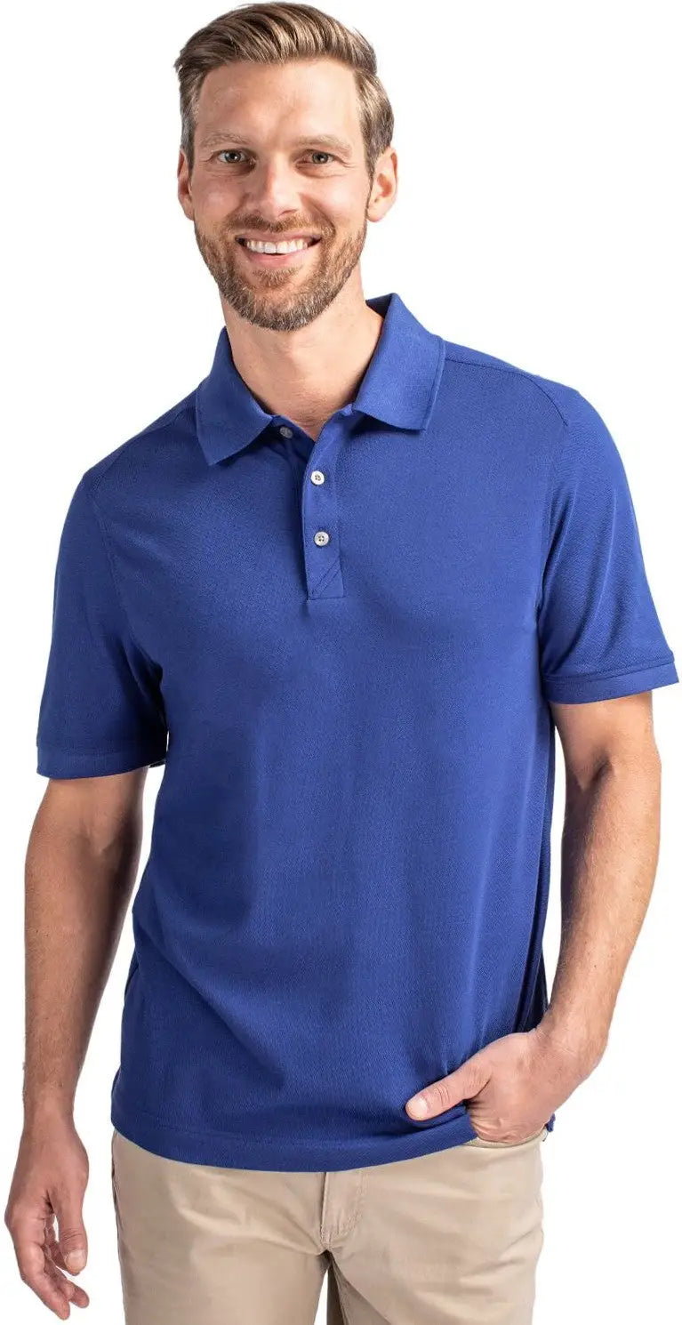Cutter & Buck Mck09321 Advantage Eco Tri-blend Pique Mens Polo - Tour Blue - Adult s