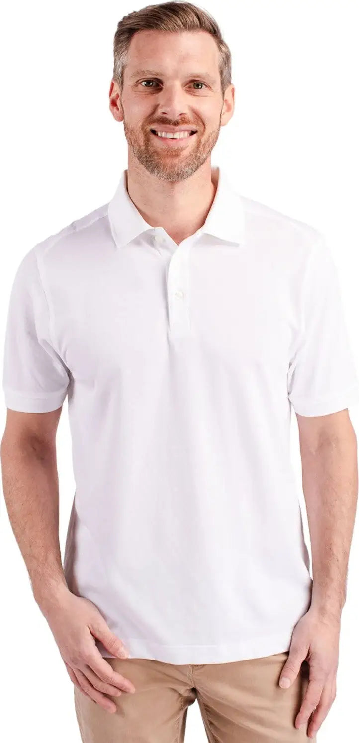 Cutter & Buck Mck09321 Advantage Eco Tri-blend Pique Mens Polo - White - Adult s