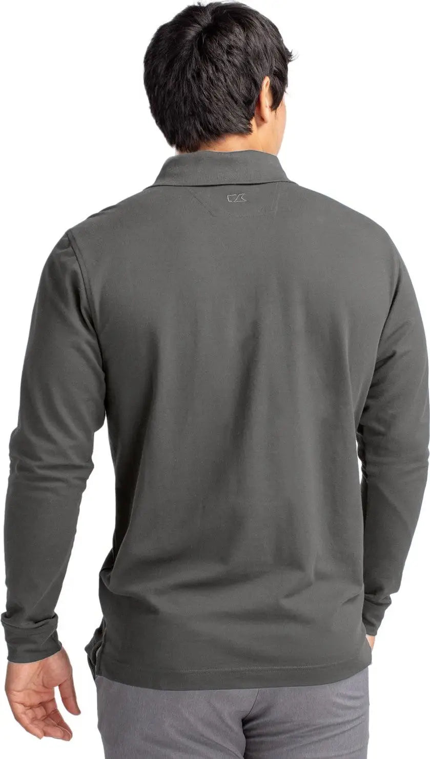 Cutter & Buck Mck09322 Advantage Eco Tri-blend Pique Mens Long Sleeve Polo - Elemental Gray