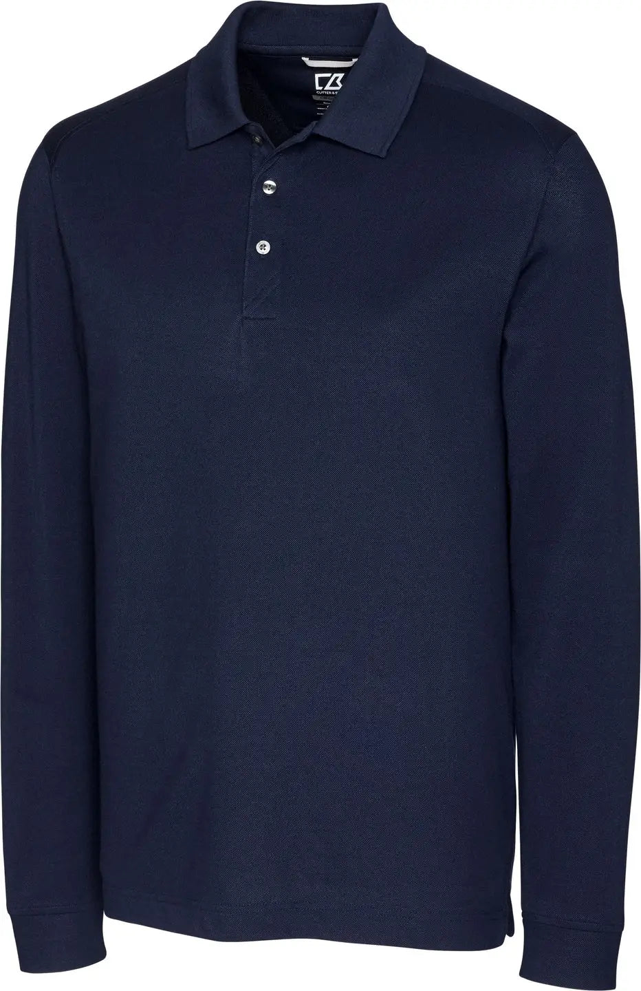 Cutter & Buck Mck09322 Advantage Eco Tri-blend Pique Mens Long Sleeve Polo - Liberty Navy
