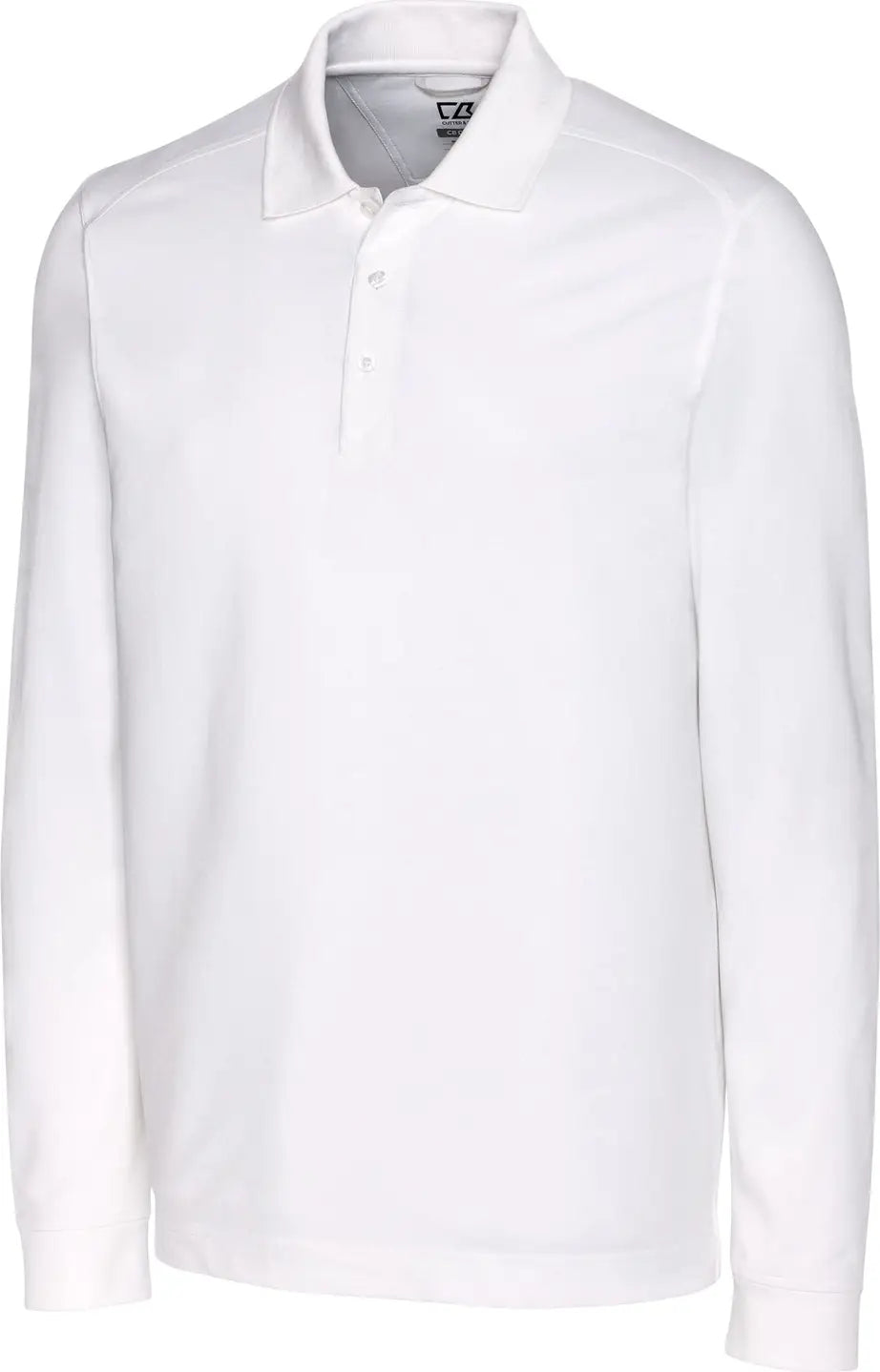 Cutter & Buck Mck09322 Advantage Eco Tri-blend Pique Mens Long Sleeve Polo - White - Adult s