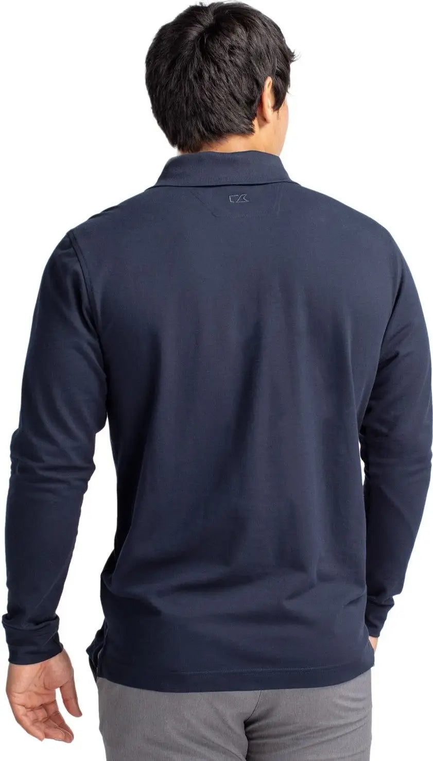 Cutter & Buck Mck09322 Advantage Eco Tri-blend Pique Mens Long Sleeve Polo - Liberty Navy
