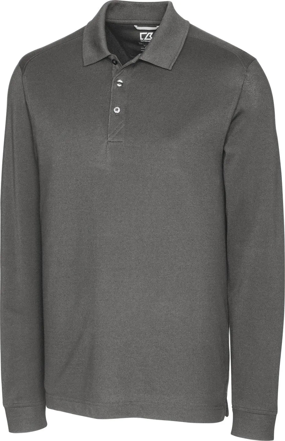 Cutter & Buck Mck09322 Advantage Eco Tri-blend Pique Mens Long Sleeve Polo - Elemental Gray