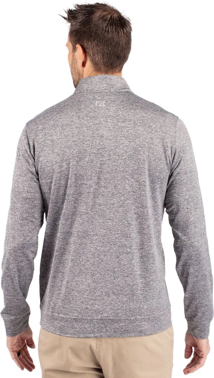 Cutter & Buck Mck09404 Stealth Heathered Quarter Zip Mens Pullover - Elemental Gray