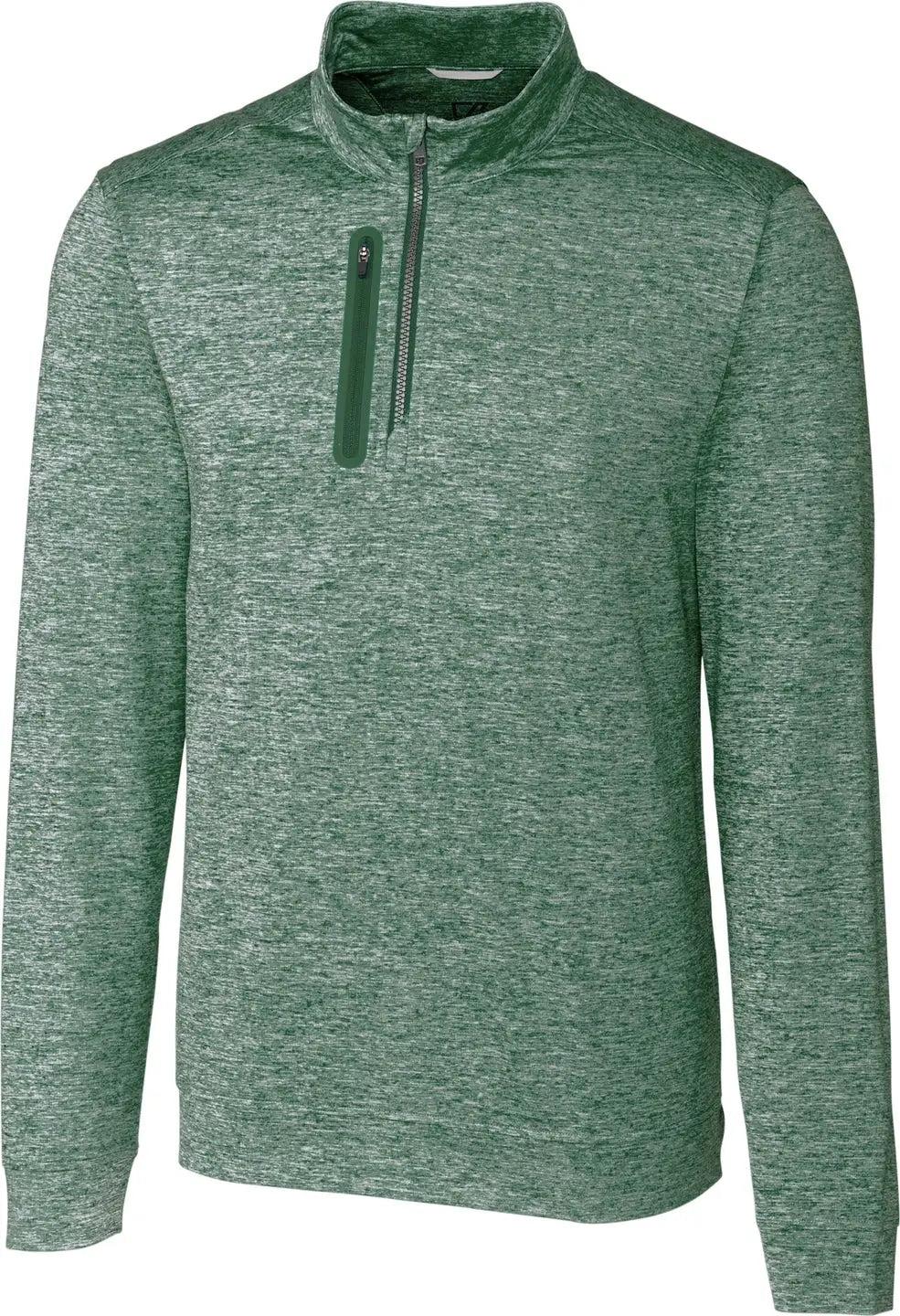 Cutter & Buck Mck09404 Stealth Heathered Quarter Zip Mens Pullover - Hunter