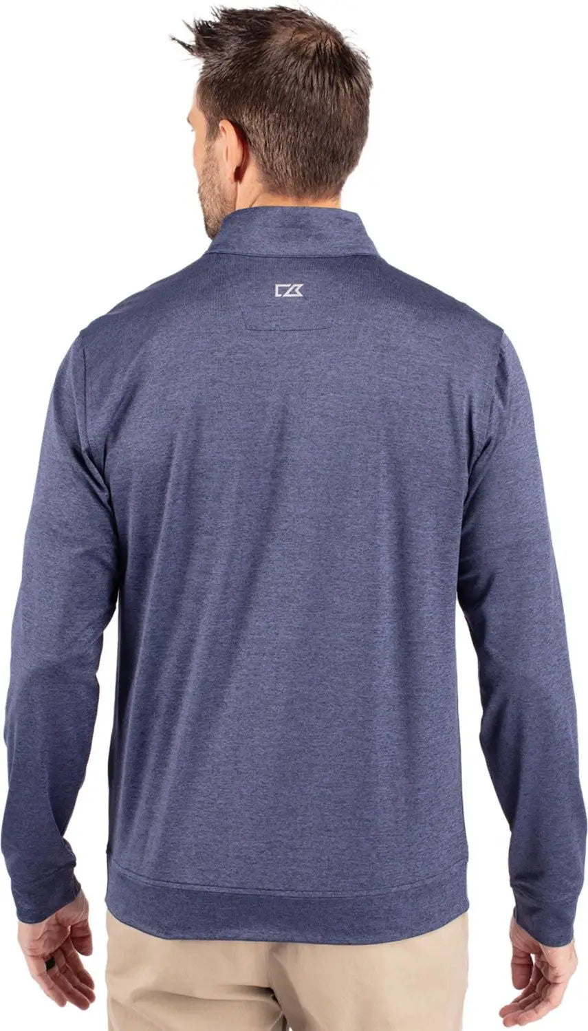 Cutter & Buck Mck09404 Stealth Heathered Quarter Zip Mens Pullover - Liberty Navy