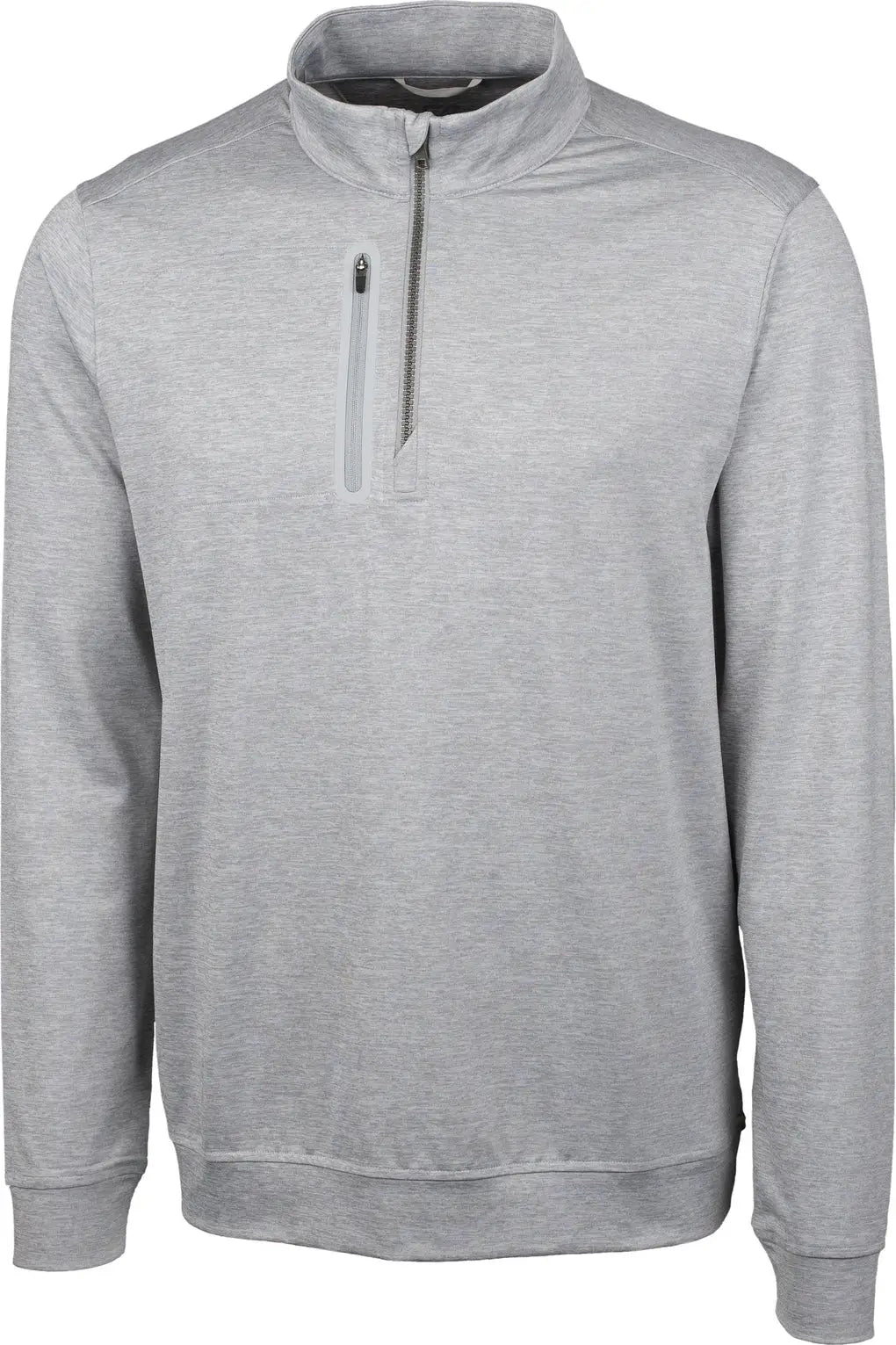 Cutter & Buck Mck09404 Stealth Heathered Quarter Zip Mens Pullover - Polished