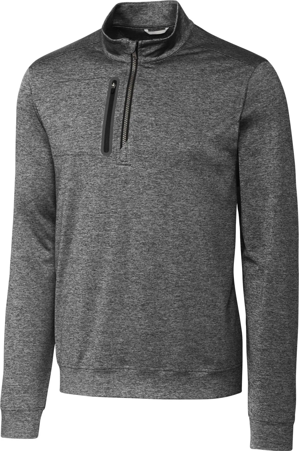 Cutter & Buck Mck09404 Stealth Heathered Quarter Zip Mens Pullover - Elemental Gray