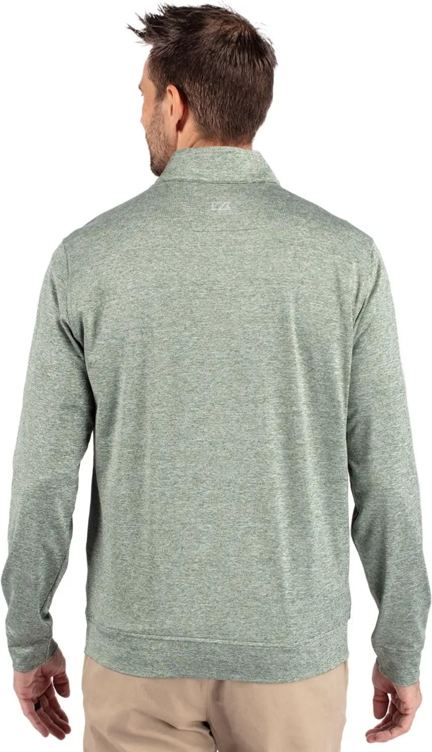 Cutter & Buck Mck09404 Stealth Heathered Quarter Zip Mens Pullover - Hunter