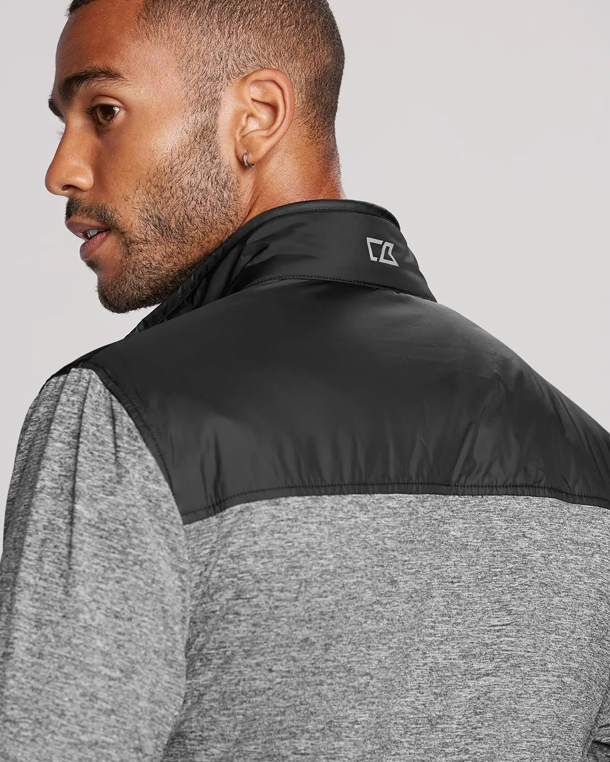 Cutter & Buck Mck09406 Stealth Hybrid Quilted Mens Full Zip Windbreaker Jacket - Black