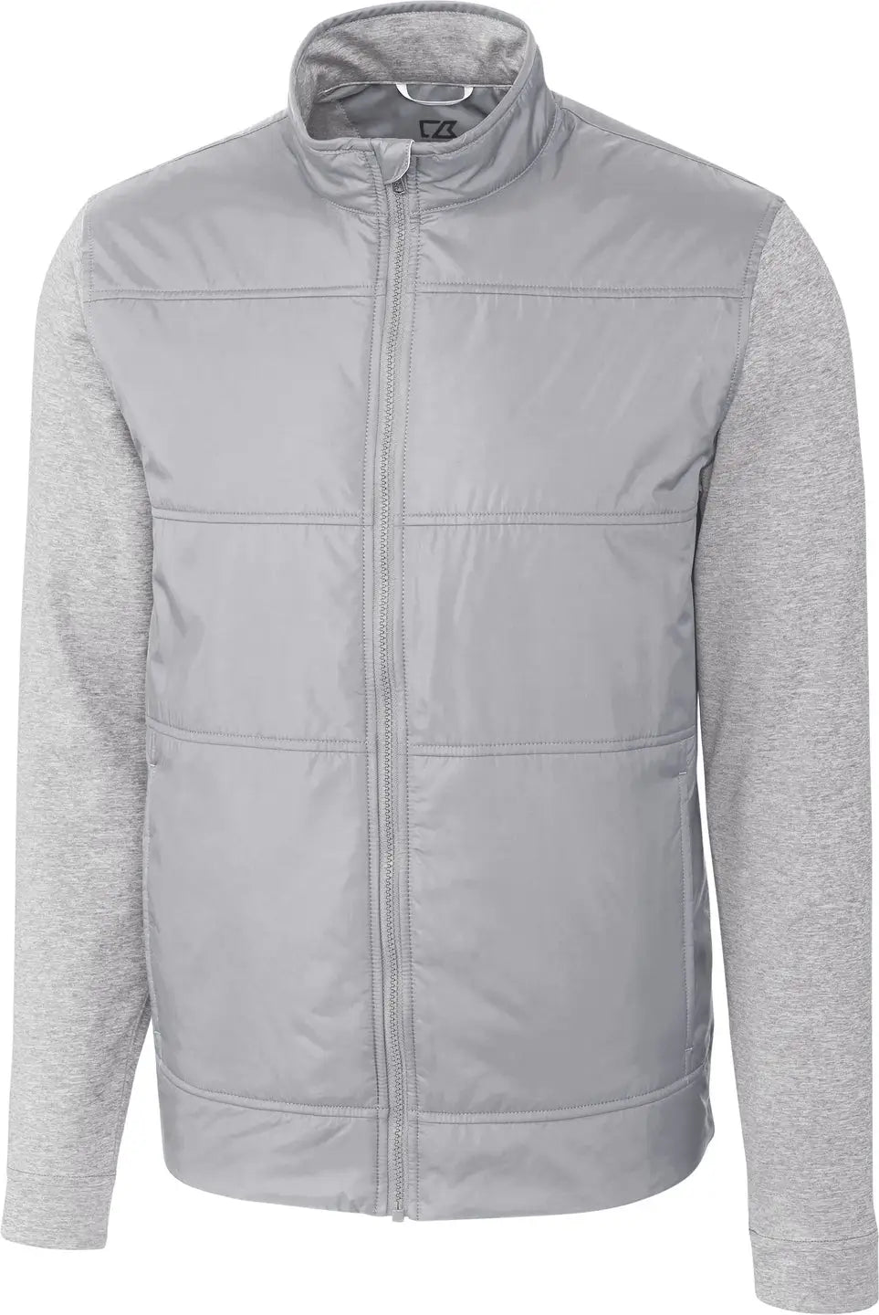 Cutter & Buck Mck09406 Stealth Hybrid Quilted Mens Full Zip Windbreaker Jacket - Polished