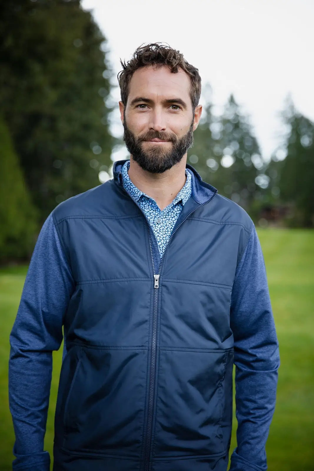 Cutter & Buck Mck09406 Stealth Hybrid Quilted Mens Full Zip Windbreaker Jacket - Liberty Navy