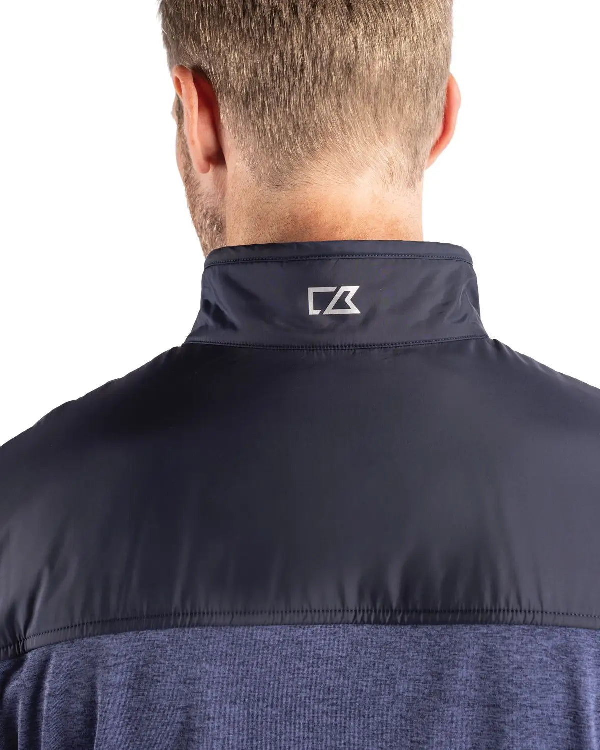 Cutter & Buck Mck09406 Stealth Hybrid Quilted Mens Full Zip Windbreaker Jacket - Liberty Navy