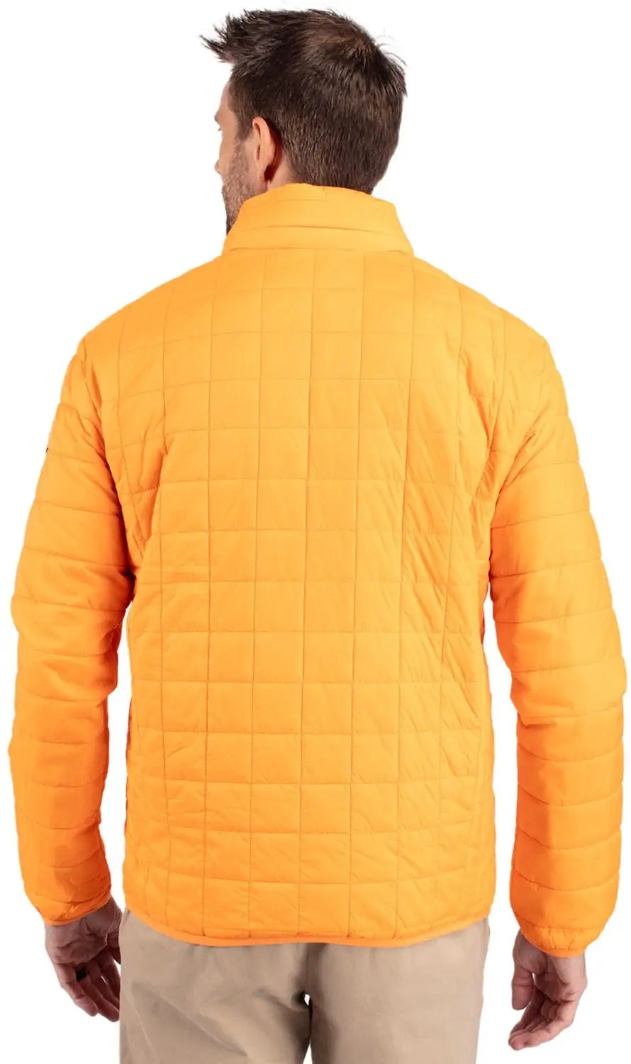 Cutter & Buck Mco00018 Rainier Primaloft® Mens Eco Insulated Full Zip Puffer Jacket - Satsuma