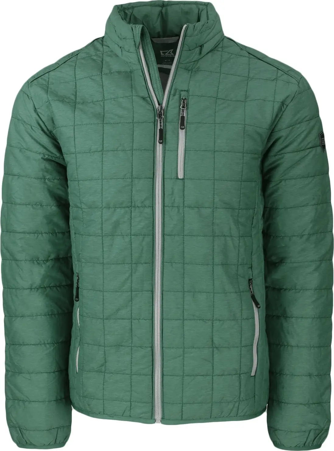 Cutter & Buck Mco00018 Rainier Primaloft® Mens Eco Insulated Full Zip Puffer Jacket - Hunter Melange