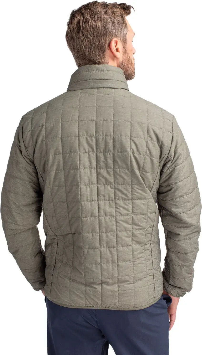 Cutter & Buck Mco00018 Rainier Primaloft® Mens Eco Insulated Full Zip Puffer Jacket - Poplar Melange