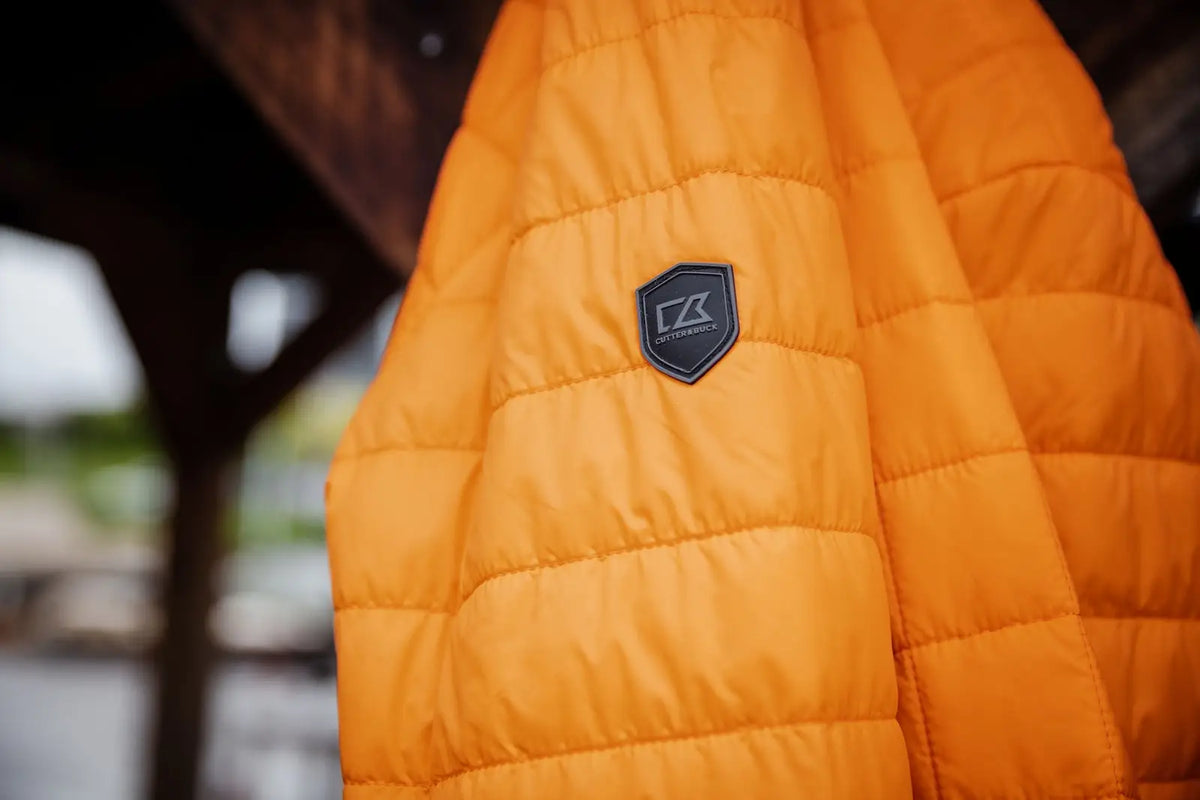 Cutter & Buck Mco00018 Rainier Primaloft® Mens Eco Insulated Full Zip Puffer Jacket - Satsuma
