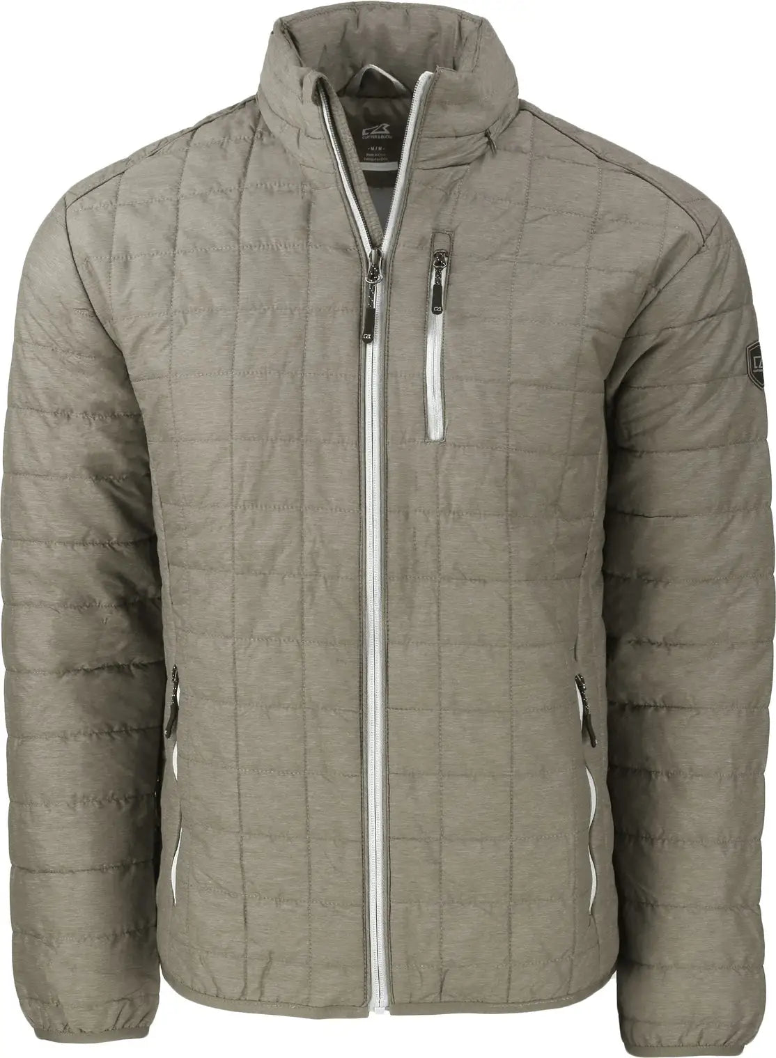 Cutter & Buck Mco00018 Rainier Primaloft® Mens Eco Insulated Full Zip Puffer Jacket - Poplar Melange