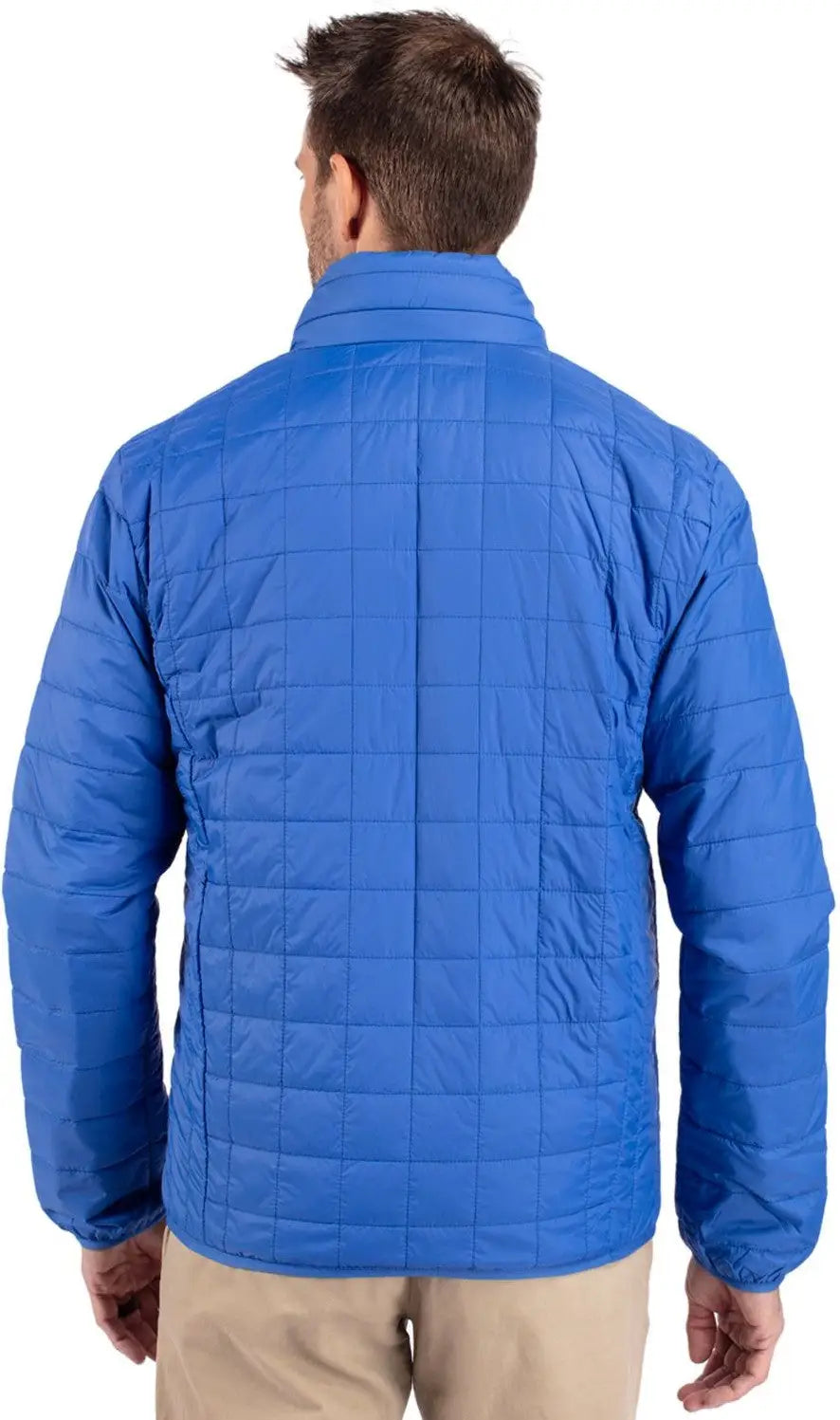 Cutter & Buck Mco00018 Rainier Primaloft® Mens Eco Insulated Full Zip Puffer Jacket - Royal