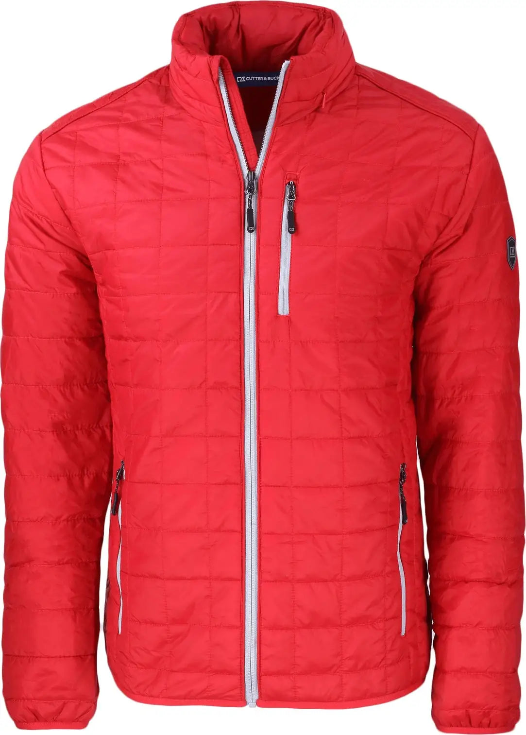 Cutter & Buck Mco00018 Rainier Primaloft® Mens Eco Insulated Full Zip Puffer Jacket - Red
