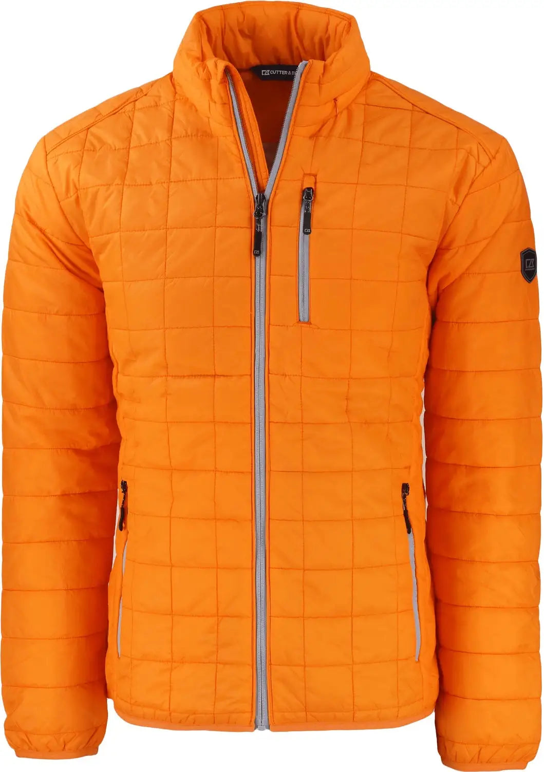 Cutter & Buck Mco00018 Rainier Primaloft® Mens Eco Insulated Full Zip Puffer Jacket - Satsuma