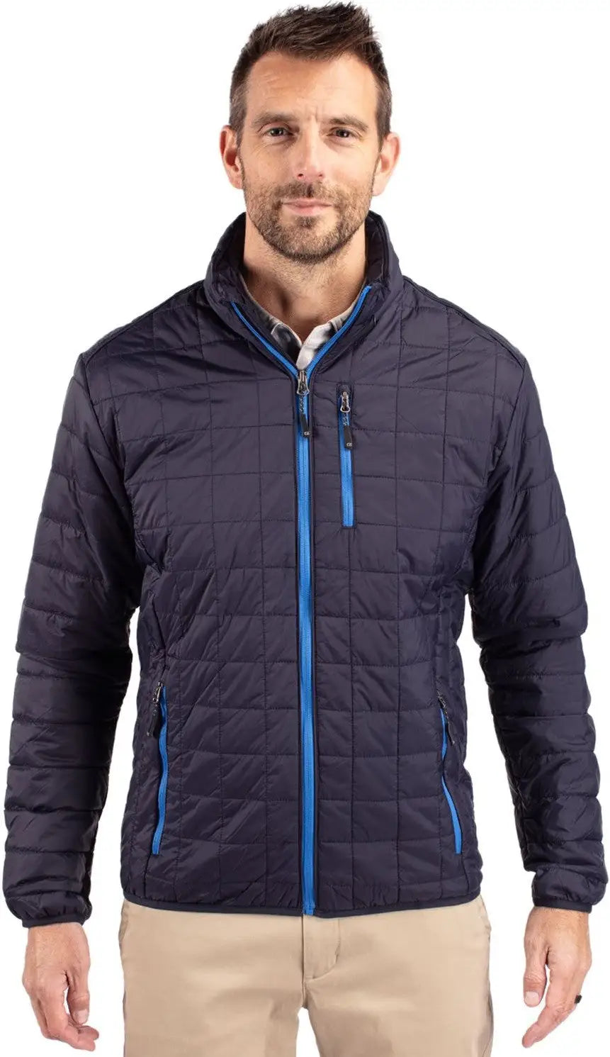 Cutter & Buck Mco00018 Rainier Primaloftâ Mens Eco Insulated Full Zip Puffer Jacket - Dark Navy