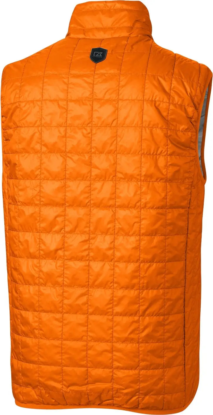 Cutter & Buck Mco00019 Rainier Primaloft® Mens Eco Insulated Full Zip Puffer Vest - Satsuma