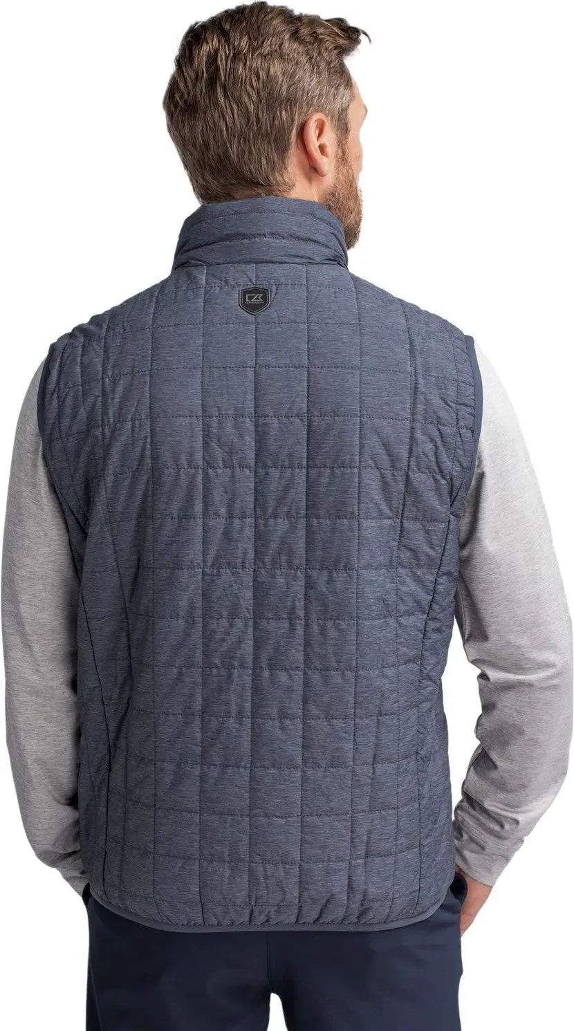 Cutter & Buck Mco00019 Rainier Primaloft® Mens Eco Insulated Full Zip Puffer Vest - Anthracite Melange