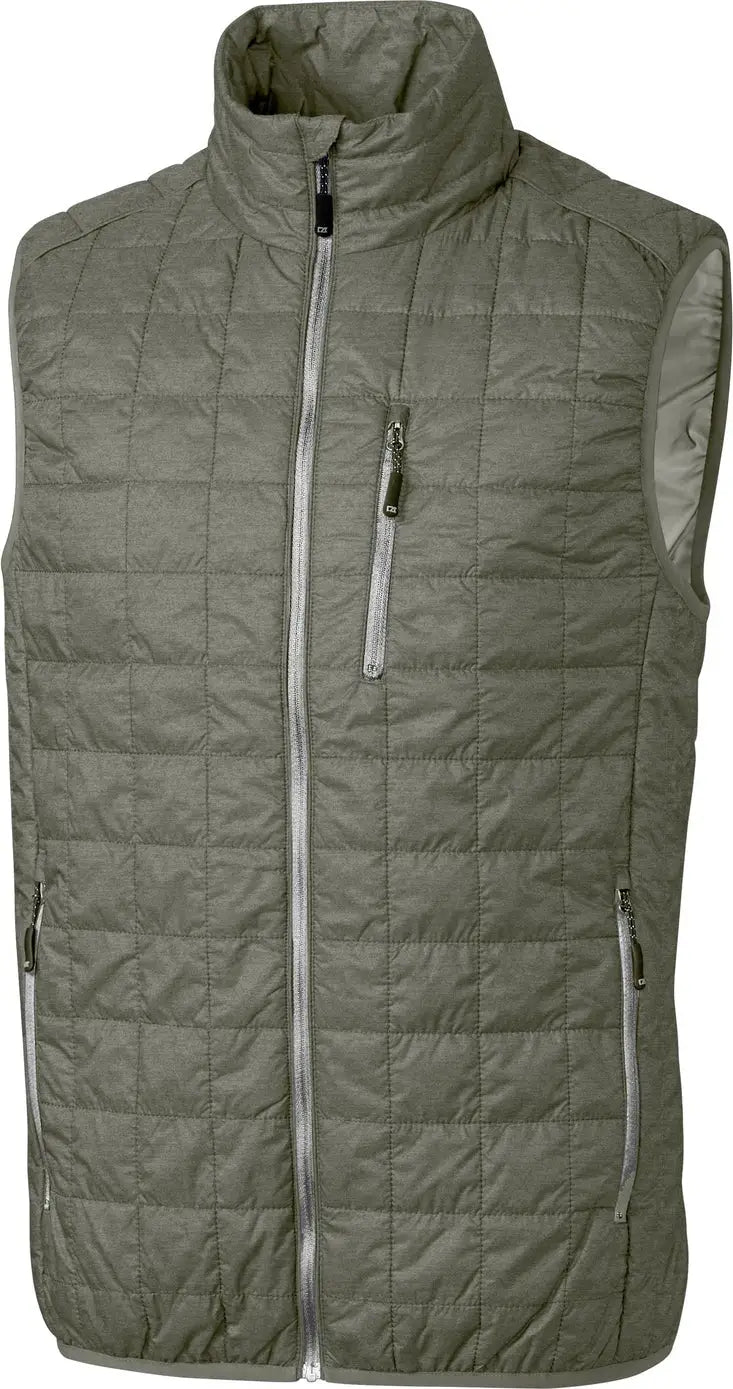 Cutter & Buck Mco00019 Rainier Primaloft® Mens Eco Insulated Full Zip Puffer Vest - Poplar Melange