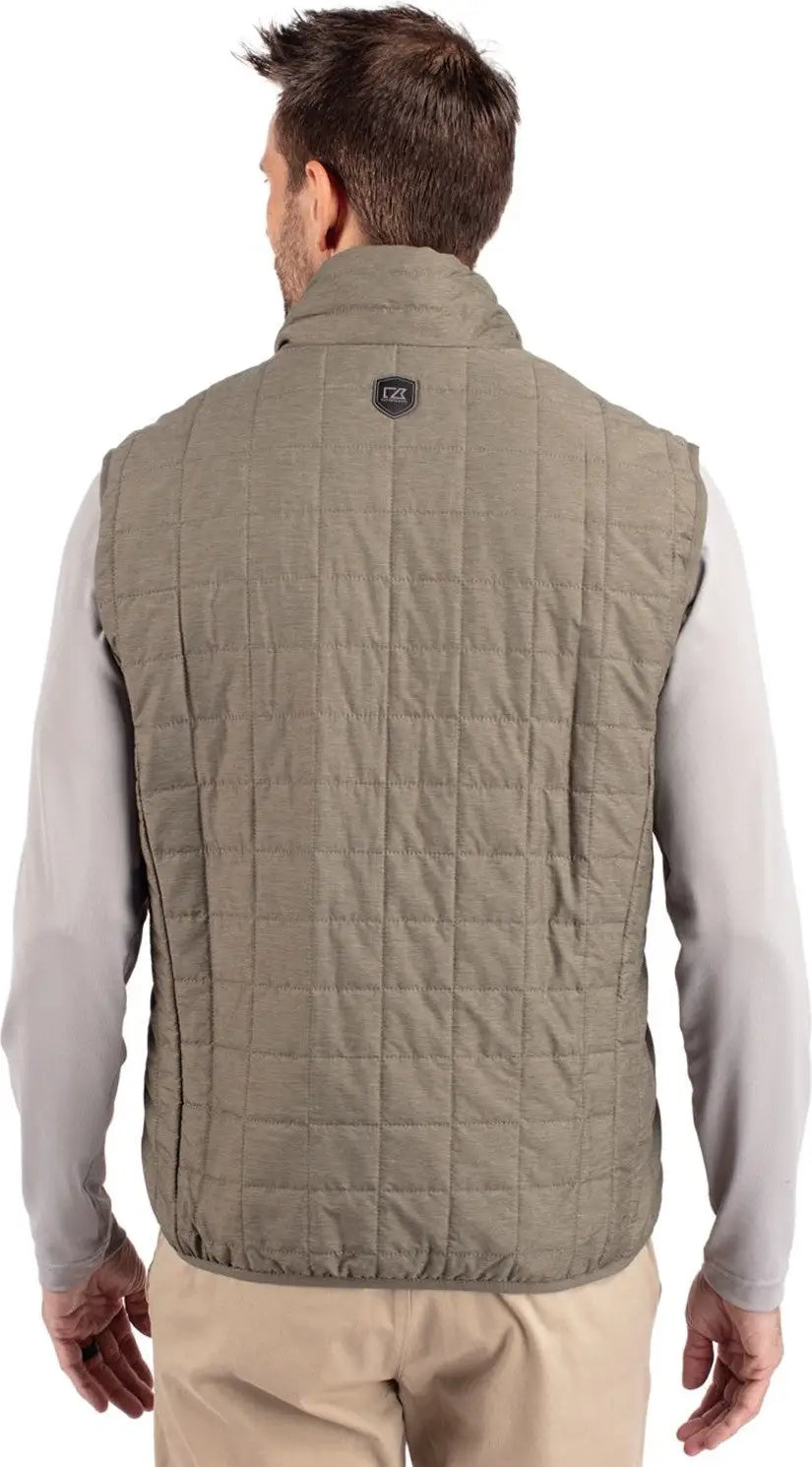 Cutter & Buck Mco00019 Rainier Primaloft® Mens Eco Insulated Full Zip Puffer Vest - Poplar Melange
