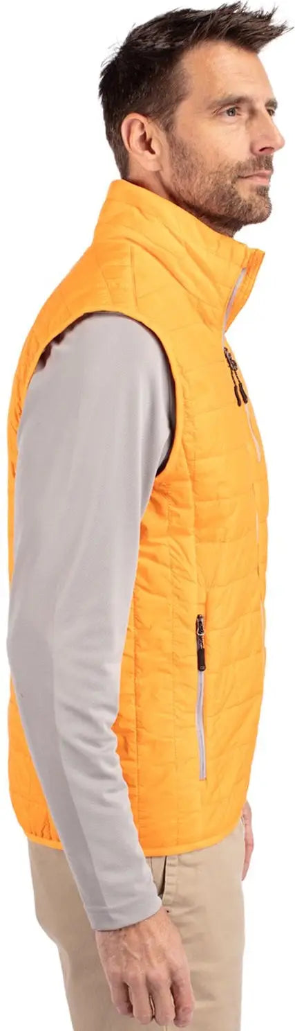 Cutter & Buck Mco00019 Rainier Primaloft® Mens Eco Insulated Full Zip Puffer Vest - Satsuma