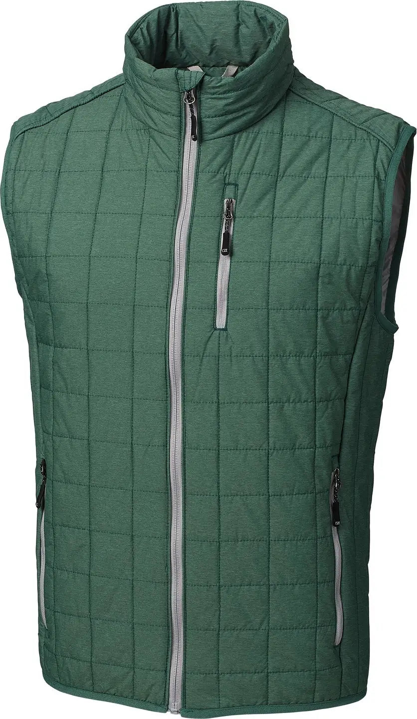 Cutter & Buck Mco00019 Rainier Primaloft® Mens Eco Insulated Full Zip Puffer Vest - Hunter Melange