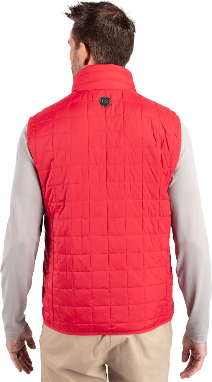 Cutter & Buck Mco00019 Rainier Primaloft® Mens Eco Insulated Full Zip Puffer Vest - Red