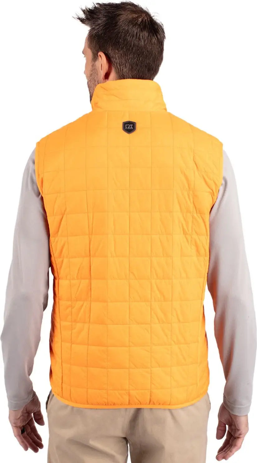 Cutter & Buck Mco00019 Rainier Primaloft® Mens Eco Insulated Full Zip Puffer Vest - Satsuma