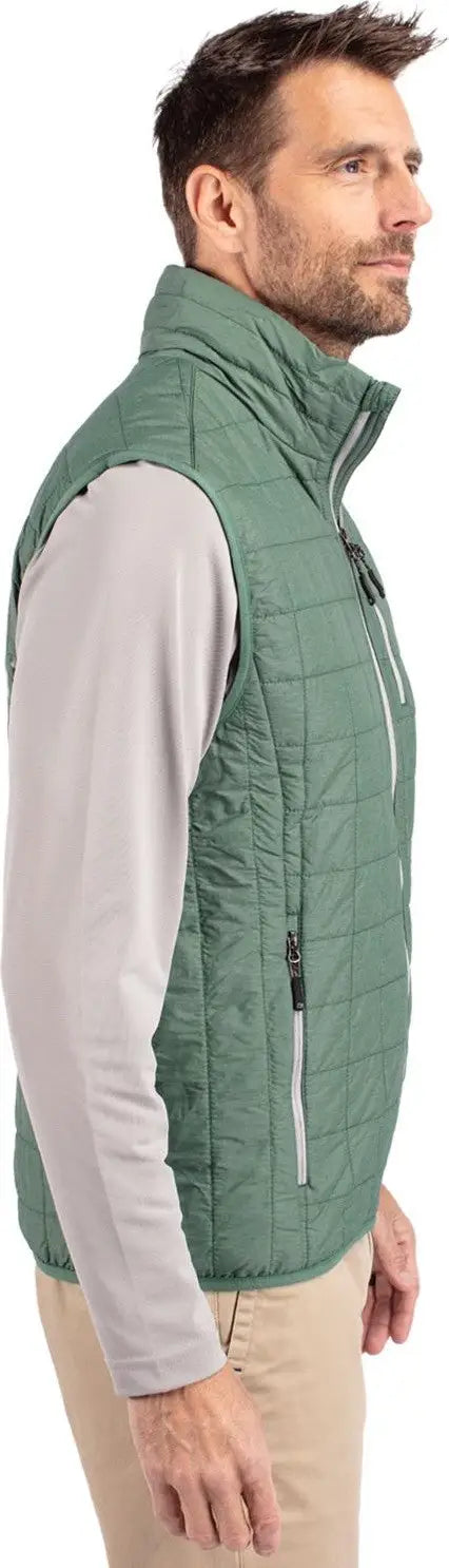Cutter & Buck Mco00019 Rainier Primaloft® Mens Eco Insulated Full Zip Puffer Vest - Hunter Melange