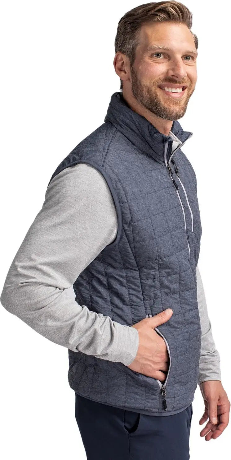 Cutter & Buck Mco00019 Rainier Primaloft® Mens Eco Insulated Full Zip Puffer Vest - Anthracite Melange