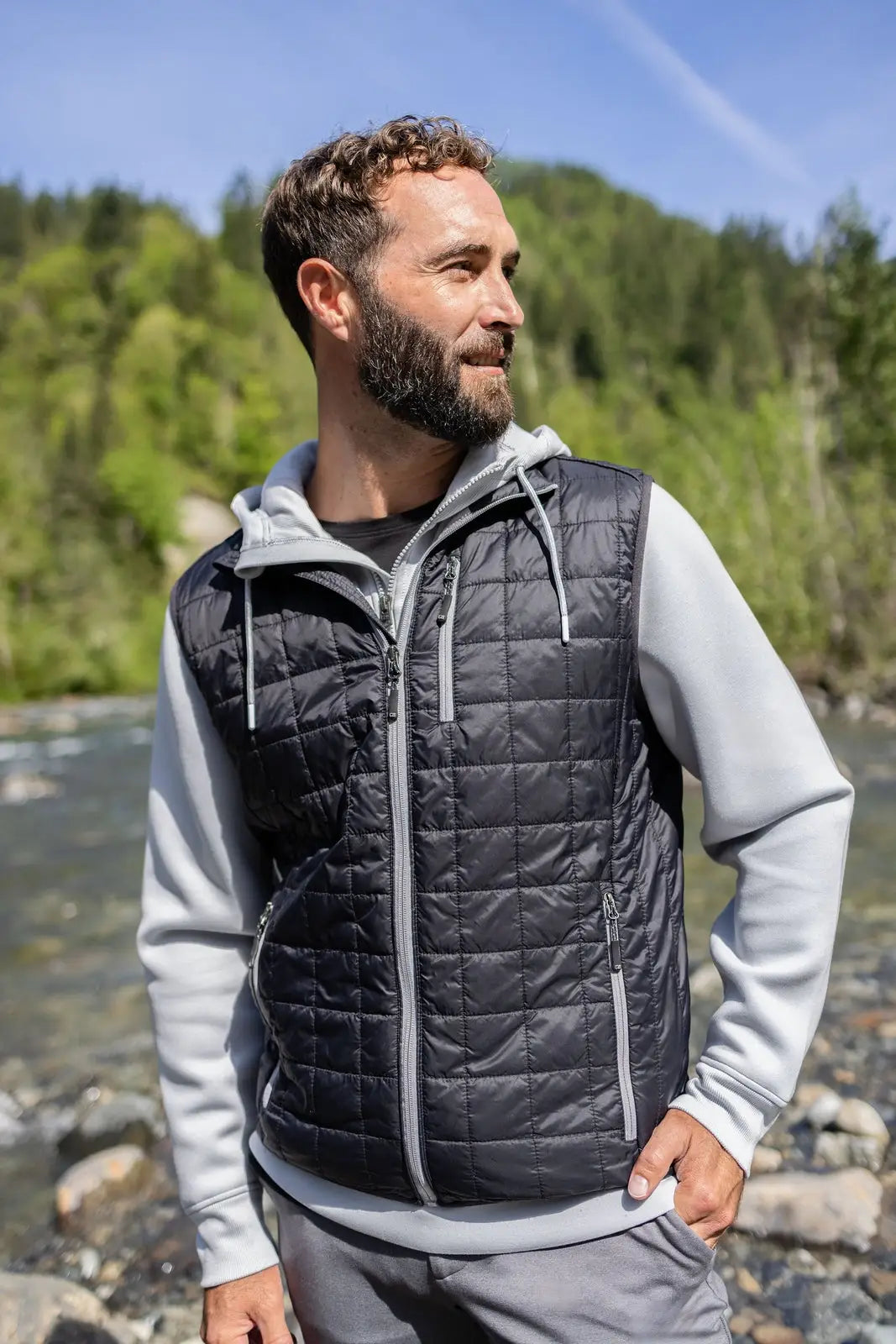 Cutter & Buck Mco00019 Rainier Primaloft® Mens Eco Insulated Full Zip Puffer Vest - Black