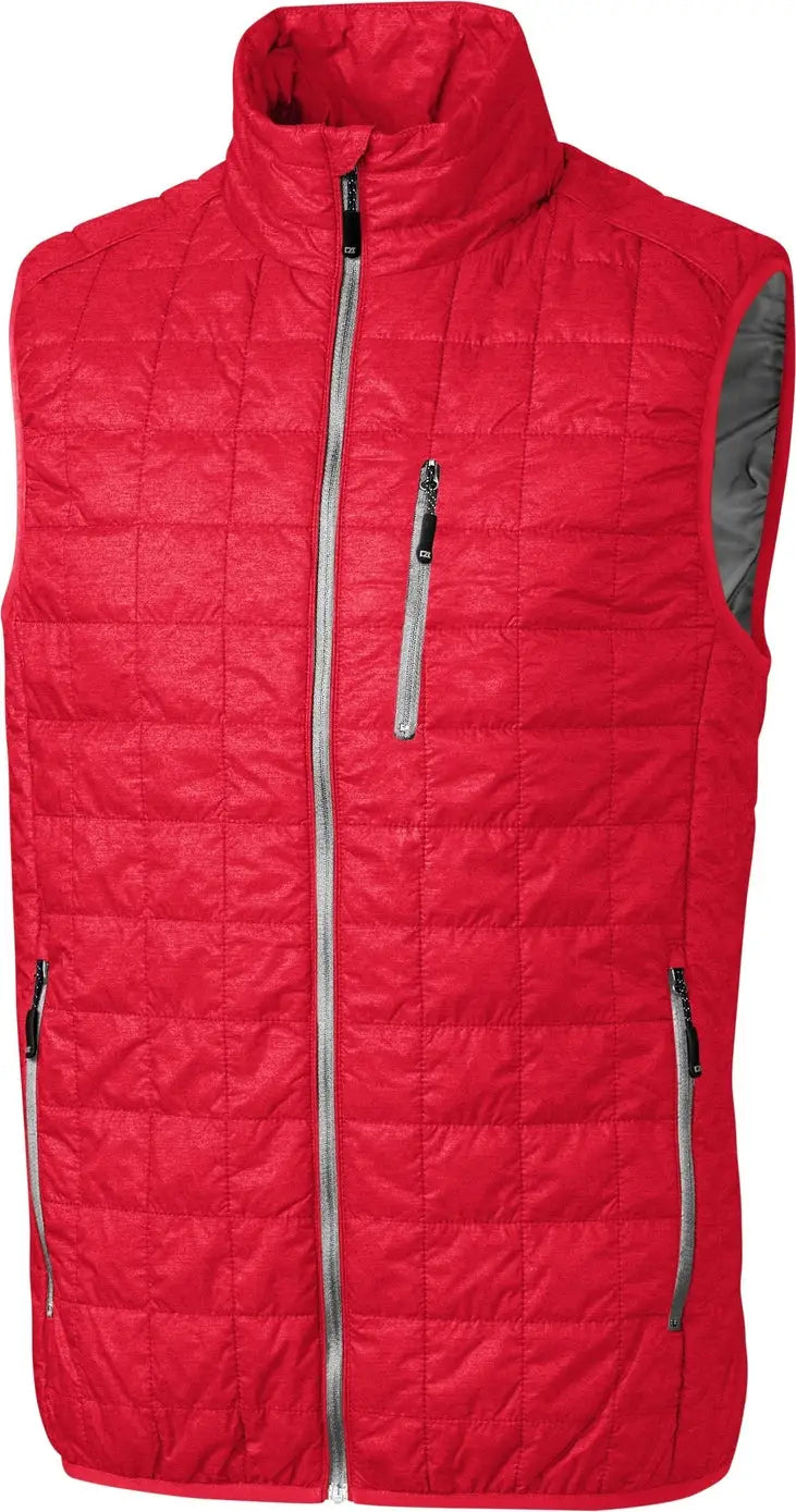 Cutter & Buck Mco00019 Rainier Primaloft® Mens Eco Insulated Full Zip Puffer Vest - Red